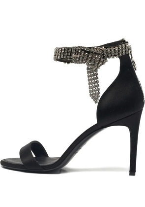 Oscar de la Renta Pre-Owned crystal-embellished ankle-strap sandals - Black