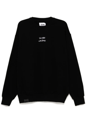 izzue slogan-print sweatshirt - Black