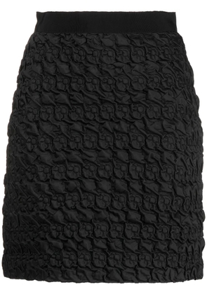 Gemy Maalouf embossed-finish high-waist miniskirt - Black
