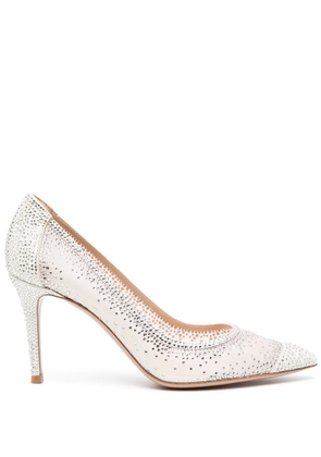 Gianvito Rossi Rania 85mm rhinestone pumps - White