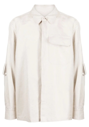 Helmut Lang cotton-linen twill shirt - Neutrals