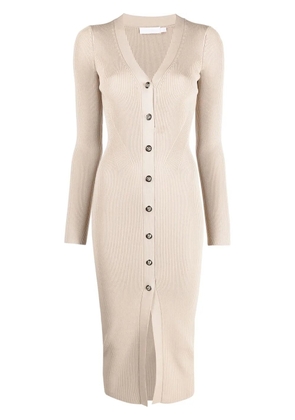 Simkhai ribbed-knit bodycon midi dress - Neutrals