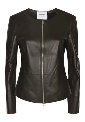 Sword zip-fastening leather jacket - Blacks and greys