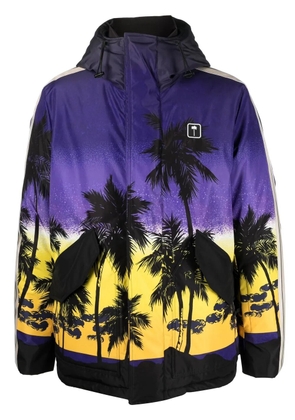Palm Angels sunset-print hooded jacket - Purple