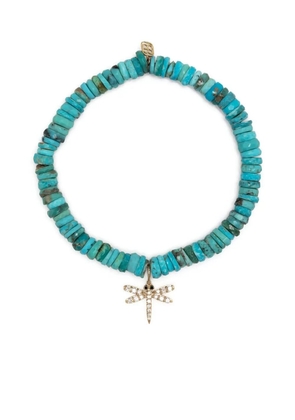 Sydney Evan 14kt yellow gold turquoise beaded bracelet - Blue