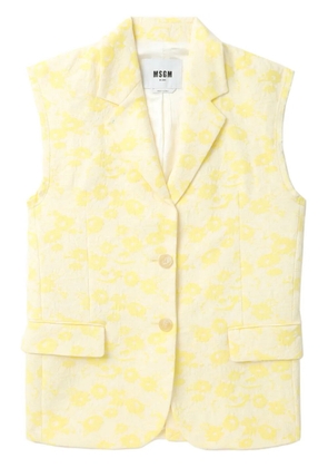 MSGM floral jacquard vest - Yellow