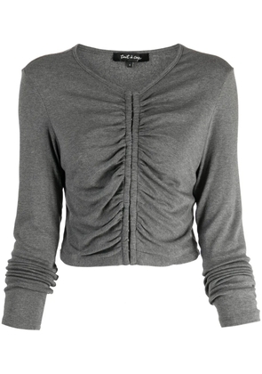 tout a coup ruched cropped cardigan - Grey