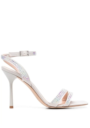 LIU JO crystal-embellished 105mm heel sandals - Grey