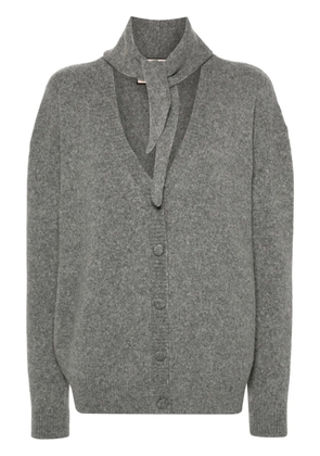 Plan C ribbed-knit cardigan - Grey