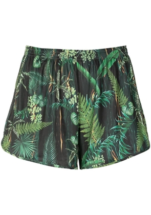 Lygia & Nanny Lee leaf-print mini shorts - Green