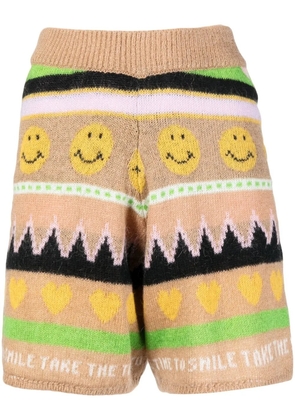 Joshua Sanders Landscape knitted shorts - Brown