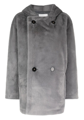 b+ab faux-fur double-breasted jacket - Grey