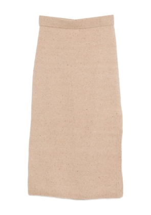 I BLUES Richard ribbed midi skirt - Neutrals