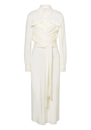 Alberta Ferretti draped shirt dress - White