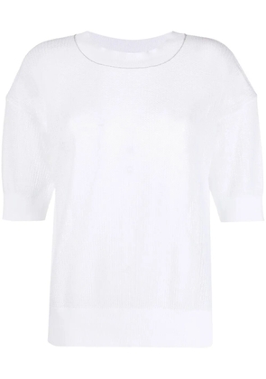 Fabiana Filippi semi-sheer knitted T-shirt - White