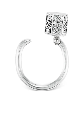 Marla Aaron Embossed Chubby Trundle Lock ring - Silver