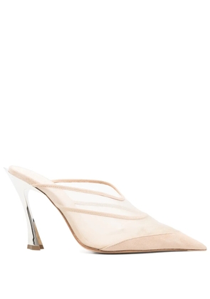 Mugler 95mm mesh mules - Neutrals