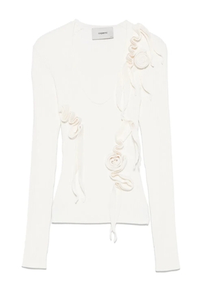 Coperni ribbon-detail long-sleeve jumper - White