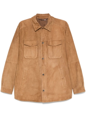 Canali suede shirt jacket - Neutrals