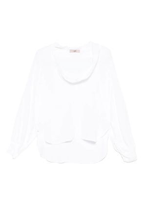 CARLA G. shawl-neck blouse - White