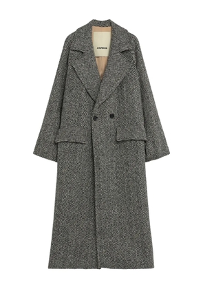 A Paper Kid herringbone double-breasted coat - Grey