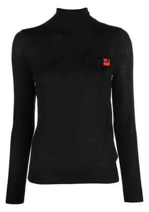 Love Moschino logo-patch high neck jumper - Black
