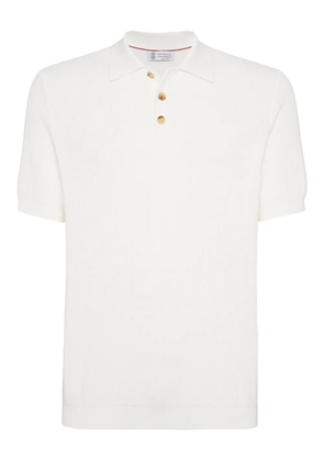 Brunello Cucinelli ribbed polo shirt - White