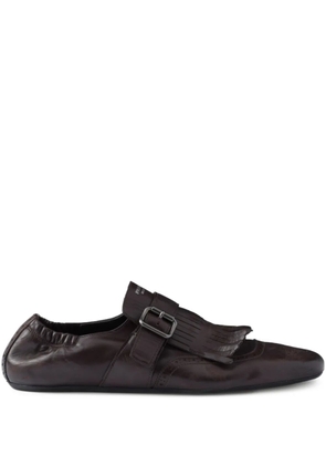 Prada fringed monk-strap loafers - Brown