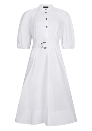 LIU JO puff-sleeve belted dress - White