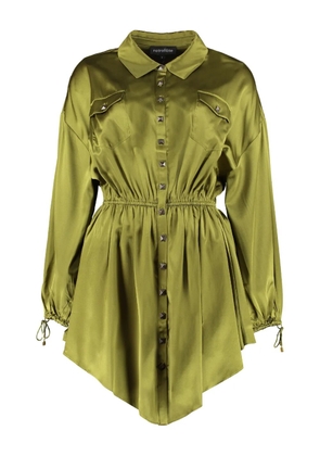 Retrofete satin button-up mini dress - Green