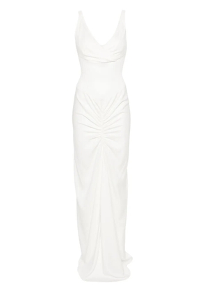 Christopher Esber Fusion Fold ruched maxi dress - White