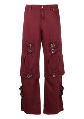 Blumarine buckle-detail boyfriend jeans - Red