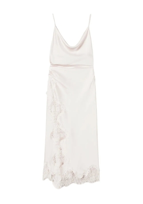 TWINSET lace-trim satin slip dress - White