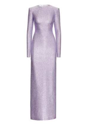 Oscar de la Renta lamé-effect column maxi dress - Purple