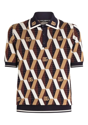 Dolce & Gabbana stretch-silk polo shirt - Neutrals