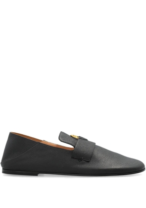 Odissì leather slippers - Black