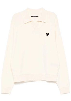 ZZERO BY SONGZIO emblem open-collar jumper - Neutrals