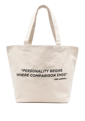 Karl Lagerfeld cotton tote bag - Neutrals