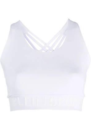 Plein Sport crossover-strap sports bra - White