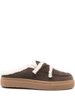 Inuikii shearling strap mules - Brown