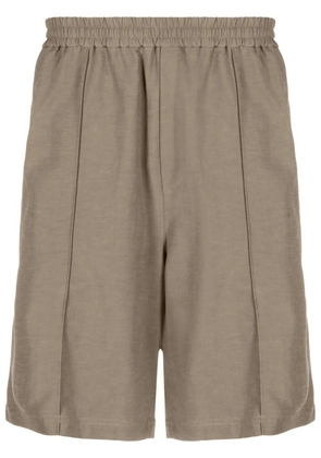 Helmut Lang pintucked elasticated bermuda shorts - Green