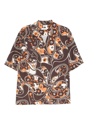 SANDRO floral-pattern short-sleeve shirt - Brown
