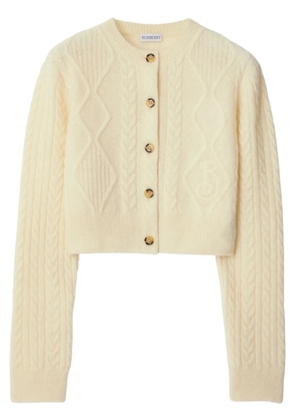 Burberry cropped Aran-knit cardigan - Neutrals