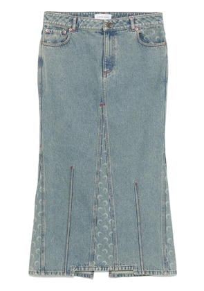 Marine Serre moon-laser denim maxi skirt - Blue