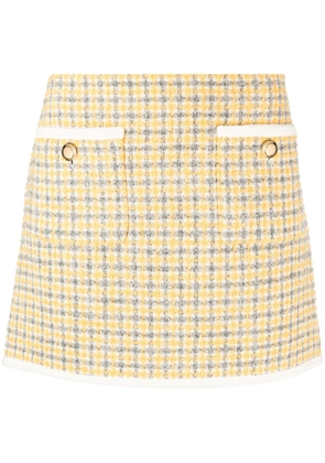 Miu Miu bouclé check-pattern miniskirt - Yellow