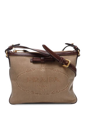 Prada Pre-Owned 2010-2020s logo-jacquard cross body bag - Neutrals
