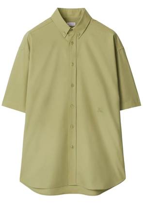 Burberry logo-embroidered poplin shirt - Green