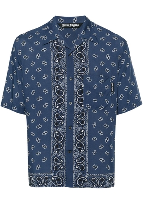 Palm Angels paisley-print bowling shirt - Blue