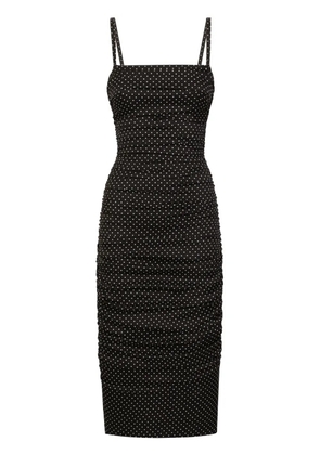 Dolce & Gabbana polka dot-print midi dress - Black