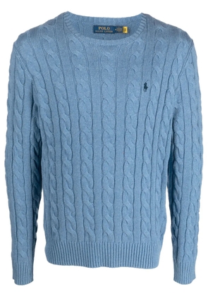 Polo Ralph Lauren logo-embroidered cable-knit sweatshirt - Blue